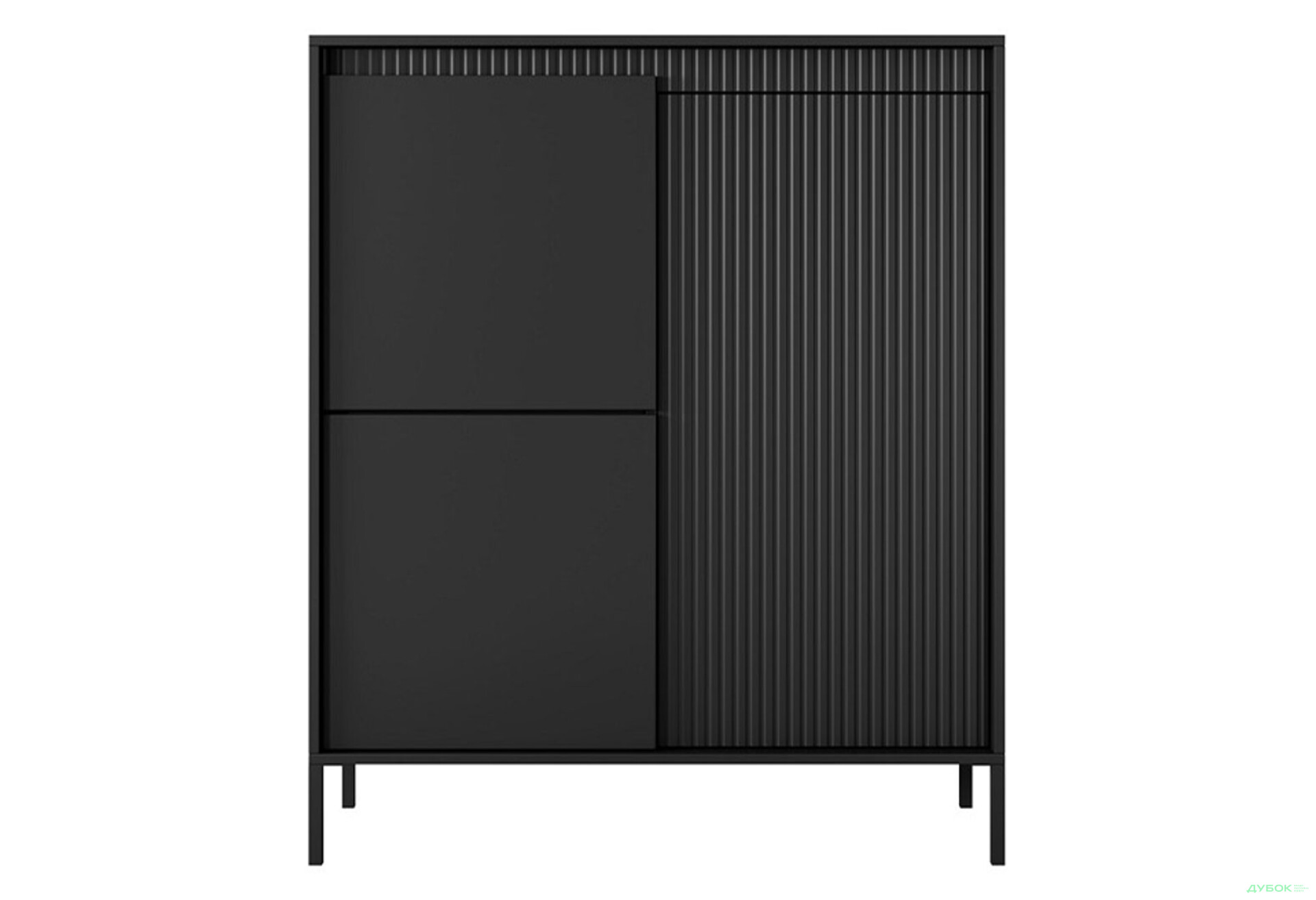 Фото 2 - Комод Perfect Home Сенсо / Senso 3-дверный 104 см, черный