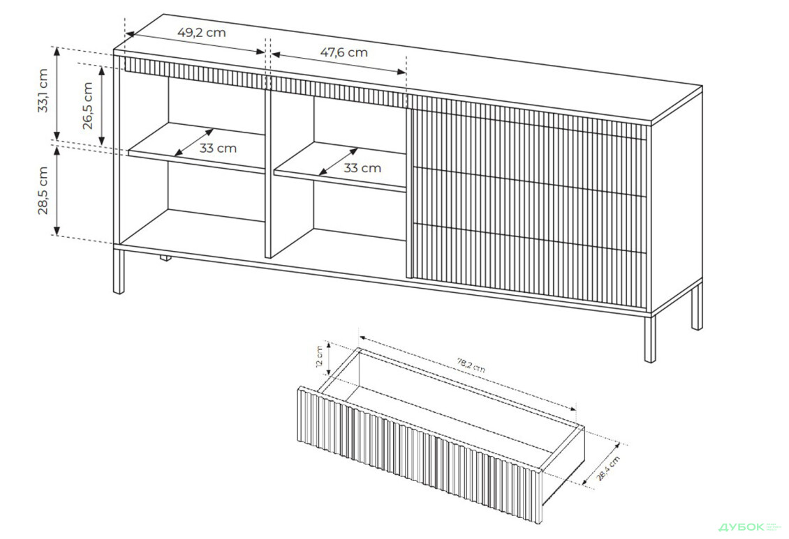 Изображение 7 - Комод Perfect Home Сенсо / Senso 2-дверный с 3 ящиками 187 см, черный