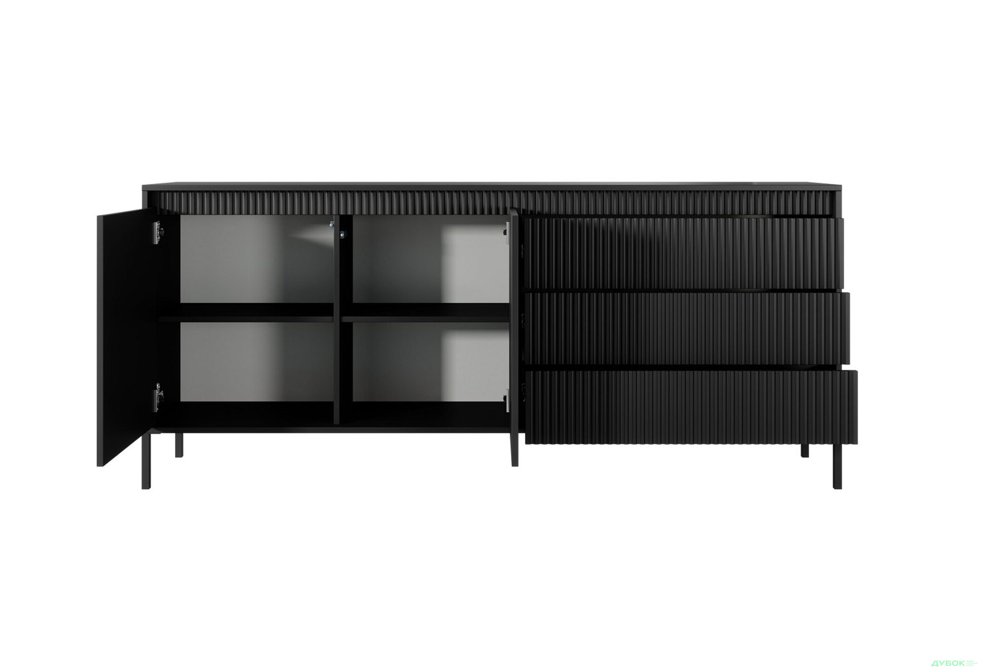 Изображение 3 - Комод Perfect Home Сенсо / Senso 2-дверный с 3 ящиками 187 см, черный