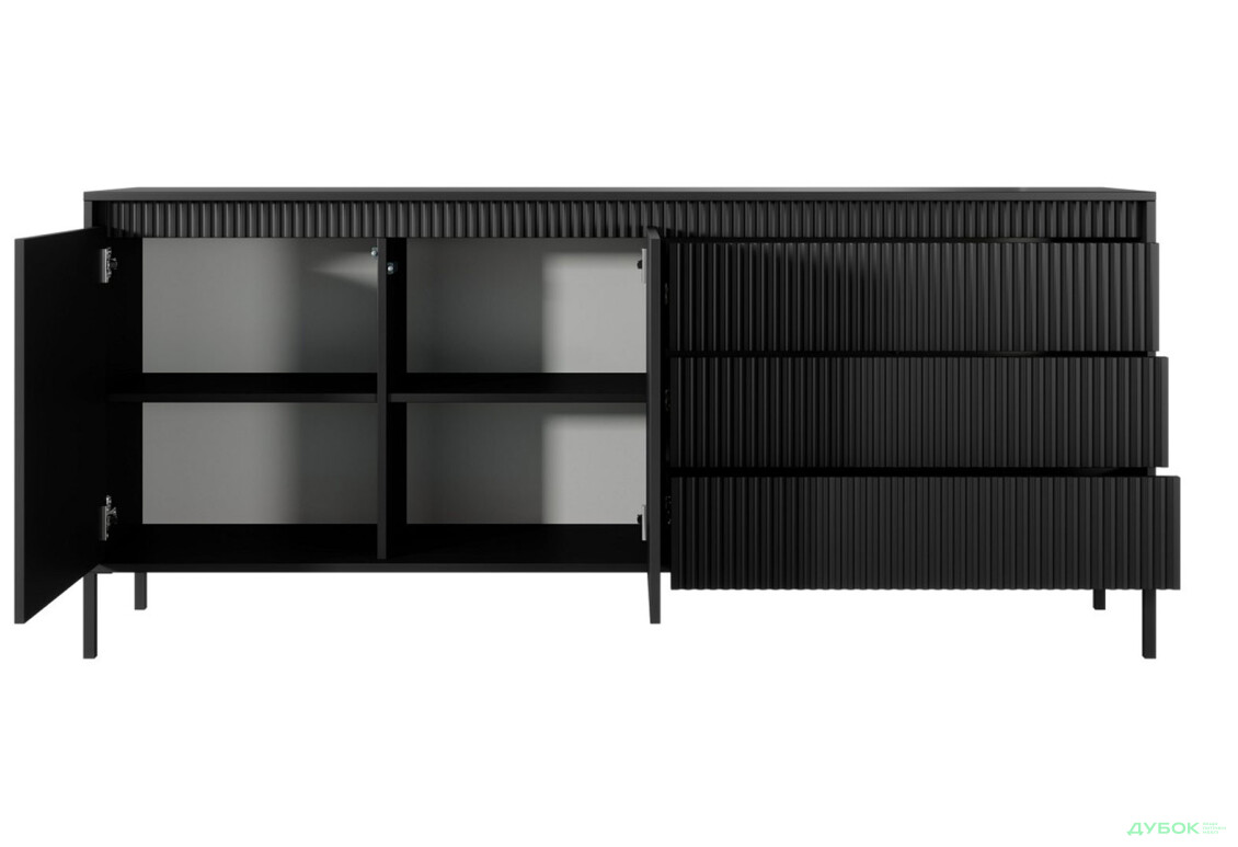 Изображение 3 - Комод Perfect Home Сенсо / Senso 2-дверный с 3 ящиками 187 см, черный