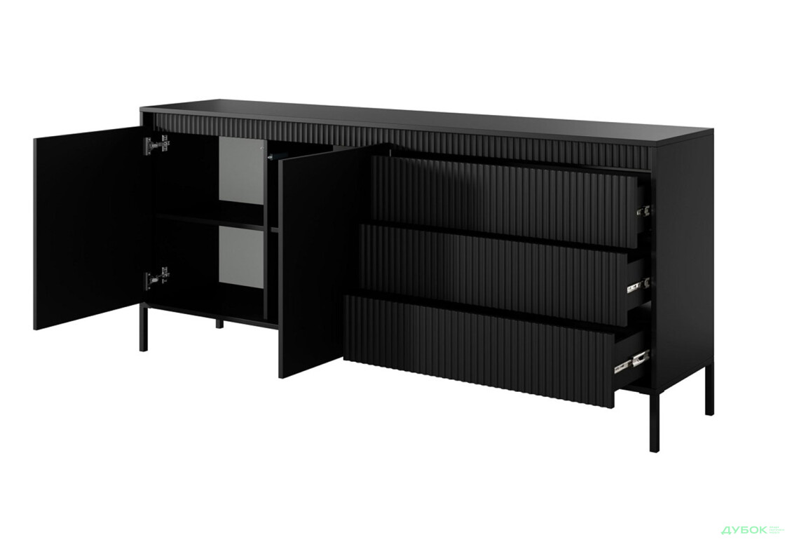 Изображение 5 - Комод Perfect Home Сенсо / Senso 2-дверный с 3 ящиками 187 см, черный