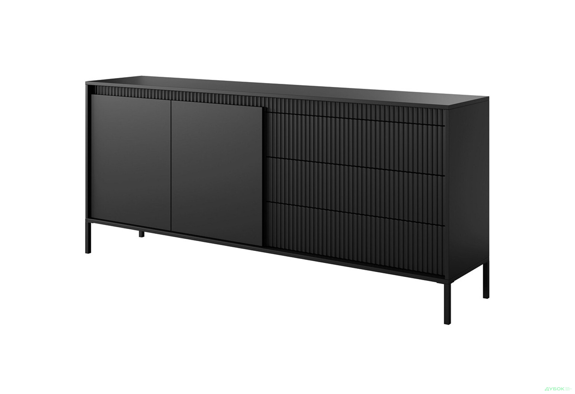 Изображение 1 - Комод Perfect Home Сенсо / Senso 2-дверный с 3 ящиками 187 см, черный