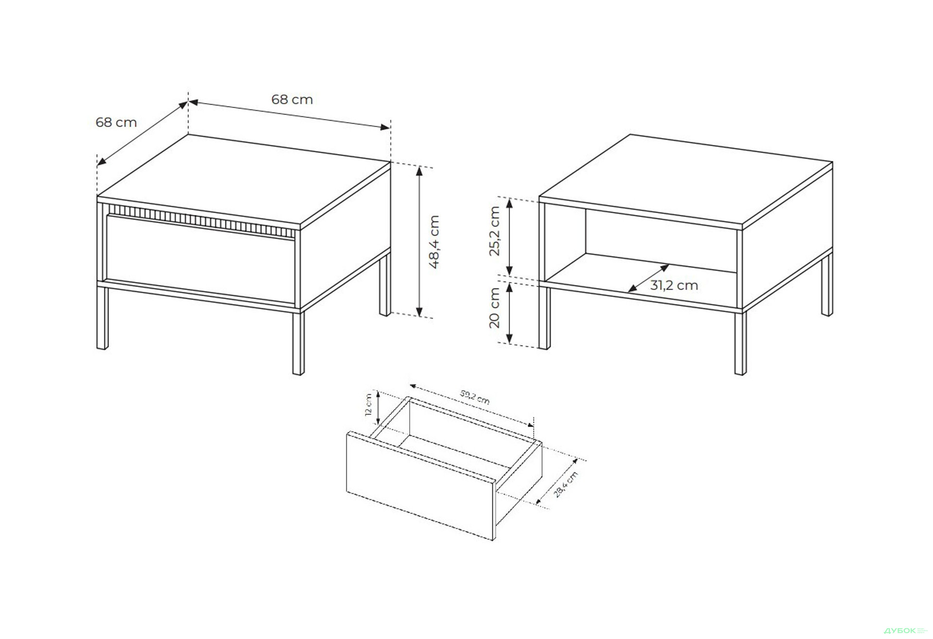 Зображення 6 - Стіл журнальний Perfect Home Сенсо / Senso 68х68 см, бежевий