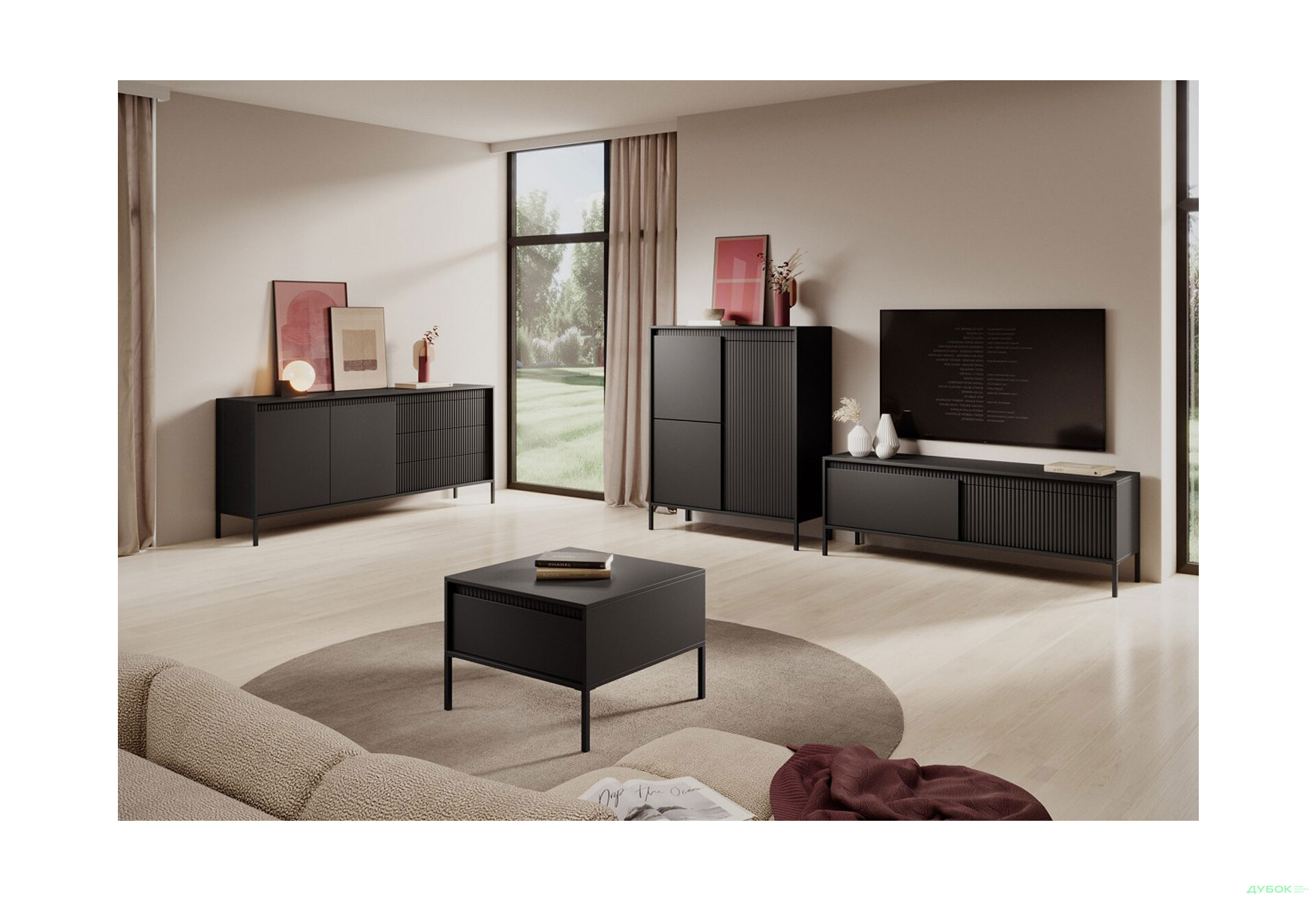 Вітальня Perfect Home Сенсо / Senso Комплект III Чорний - Зображення 1 Зображення 1 - Вітальня Perfect Home Сенсо / Senso Комплект III Чорний