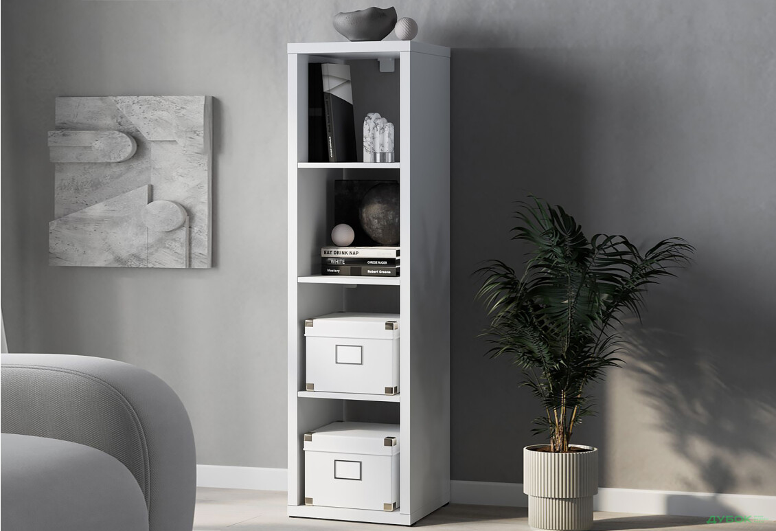 Зображення 2 - Стелаж на 4 комірки Kredens furniture Vira / Віра-0001 40 см білий