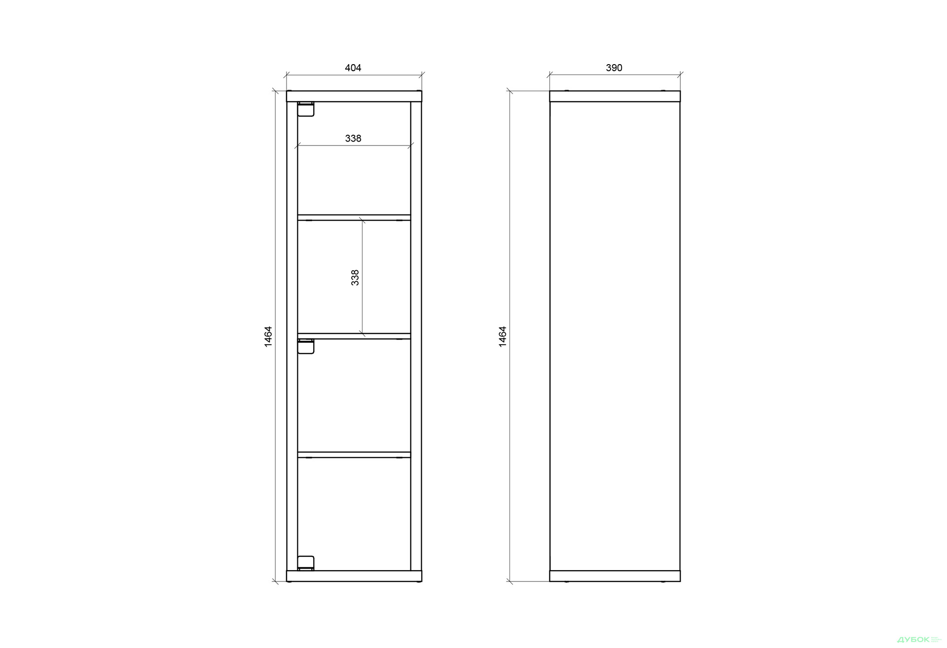 Зображення 4 - Стелаж на 4 комірки Kredens furniture Vira / Віра-0001 40 см білий