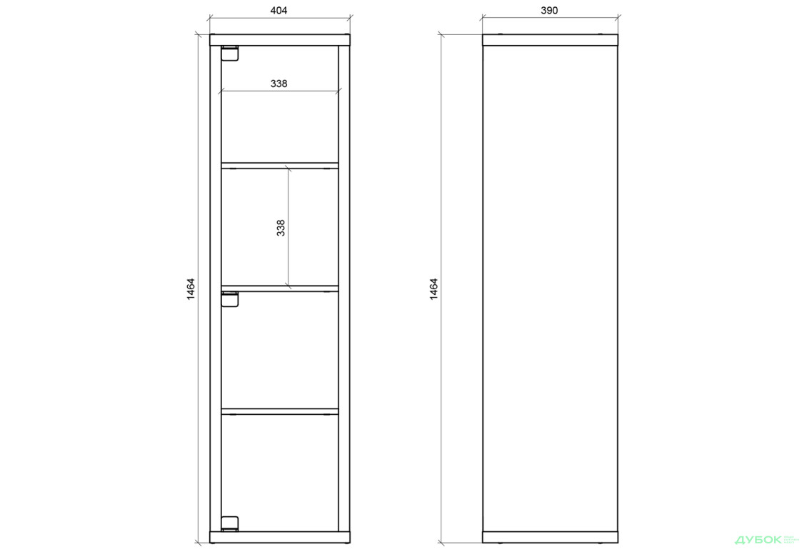 Зображення 4 - Стелаж на 4 комірки Kredens furniture Vira / Віра-0001 40 см білий