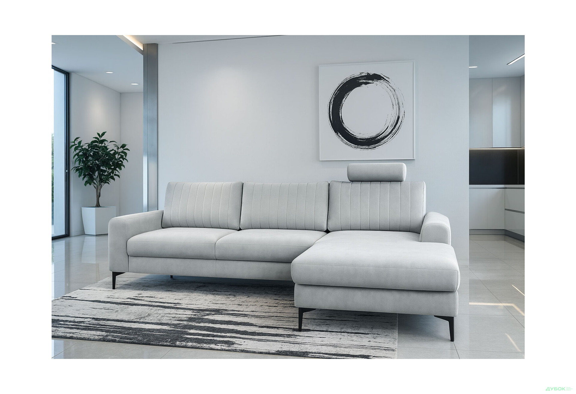 Зображення 2 - М'який куточок Perfect Home Монако / Monaco 252х168 см кут Г Сірий (Velluto 16)