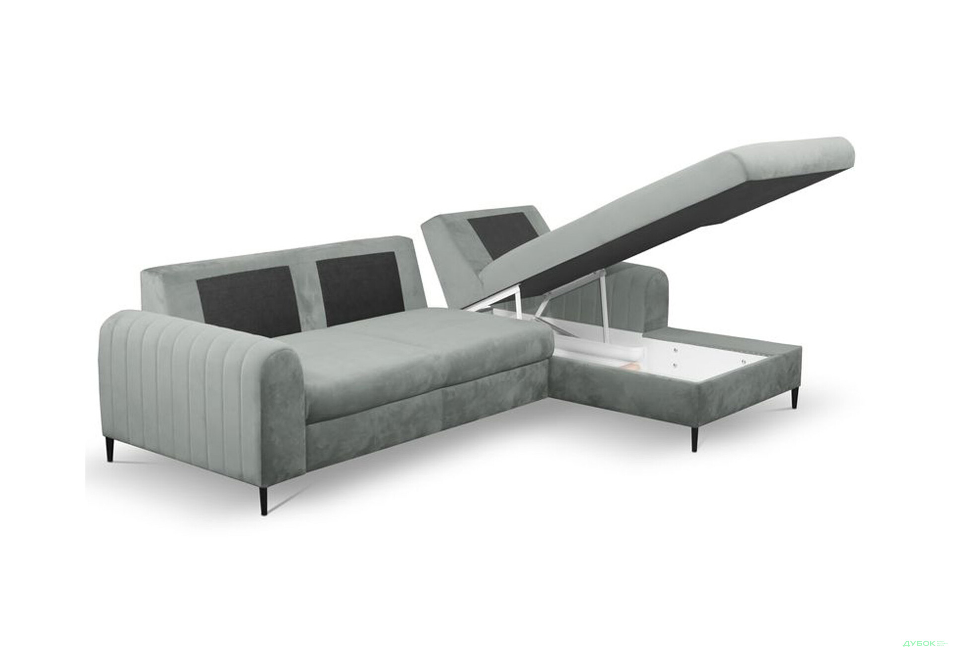 Зображення 6 - М'який куточок Perfect Home Монако / Monaco 252х168 см кут Г Сірий (Velluto 16)