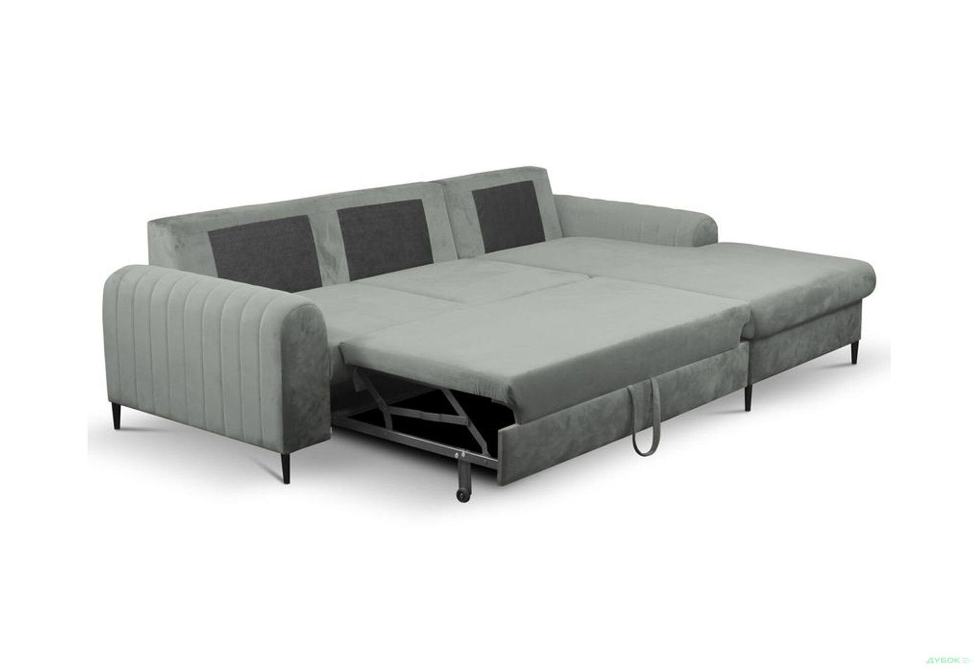 Зображення 4 - М'який куточок Perfect Home Монако / Monaco 252х168 см кут Г Сірий (Velluto 16)