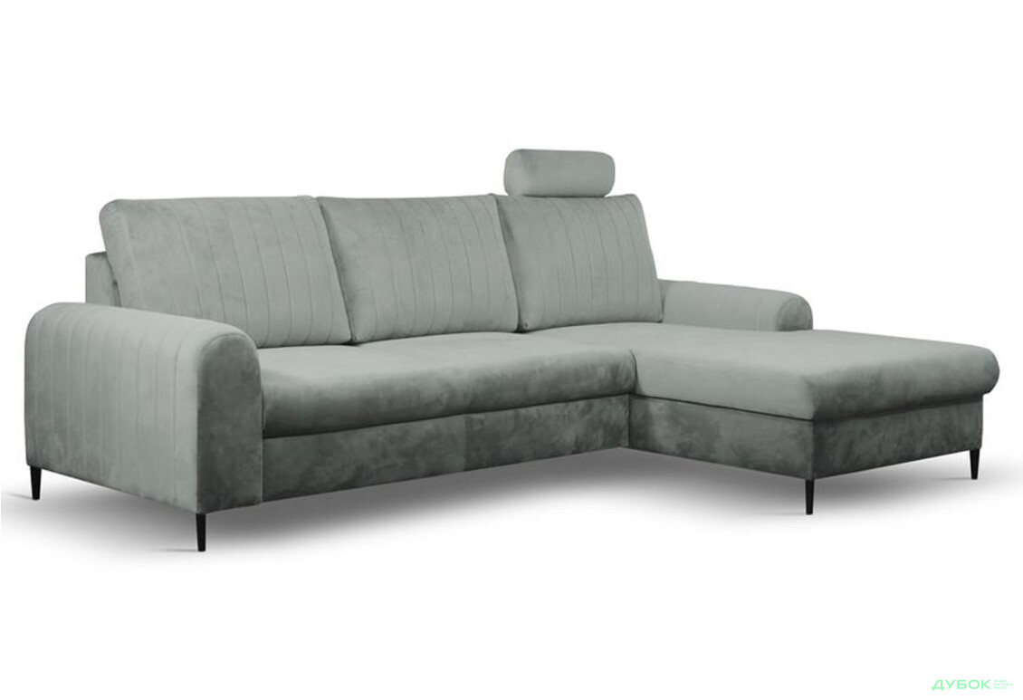 Зображення 3 - М'який куточок Perfect Home Монако / Monaco 252х168 см кут Г Сірий (Velluto 16)