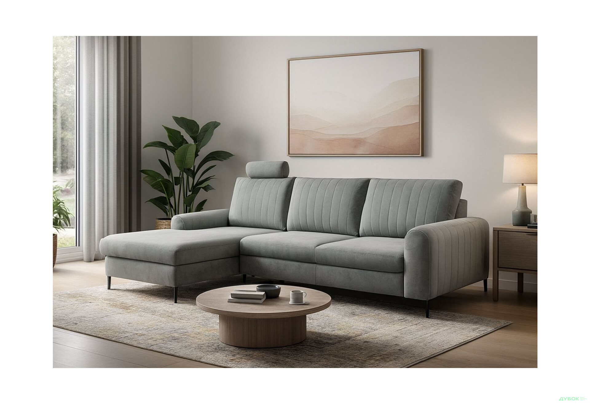 Зображення 3 - М'який куточок Perfect Home Монако / Monaco 252х168 см кут 7 Сірий (Velluto 16)