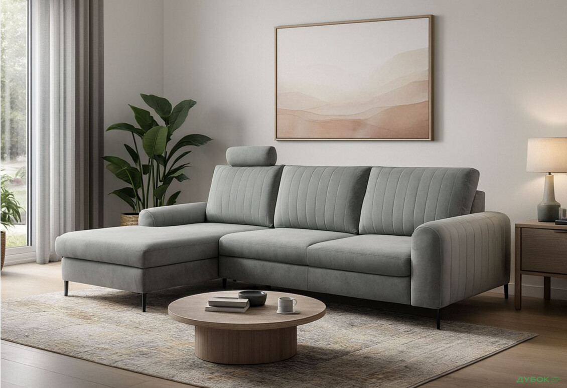 Зображення 3 - М'який куточок Perfect Home Монако / Monaco 252х168 см кут 7 Сірий (Velluto 16)