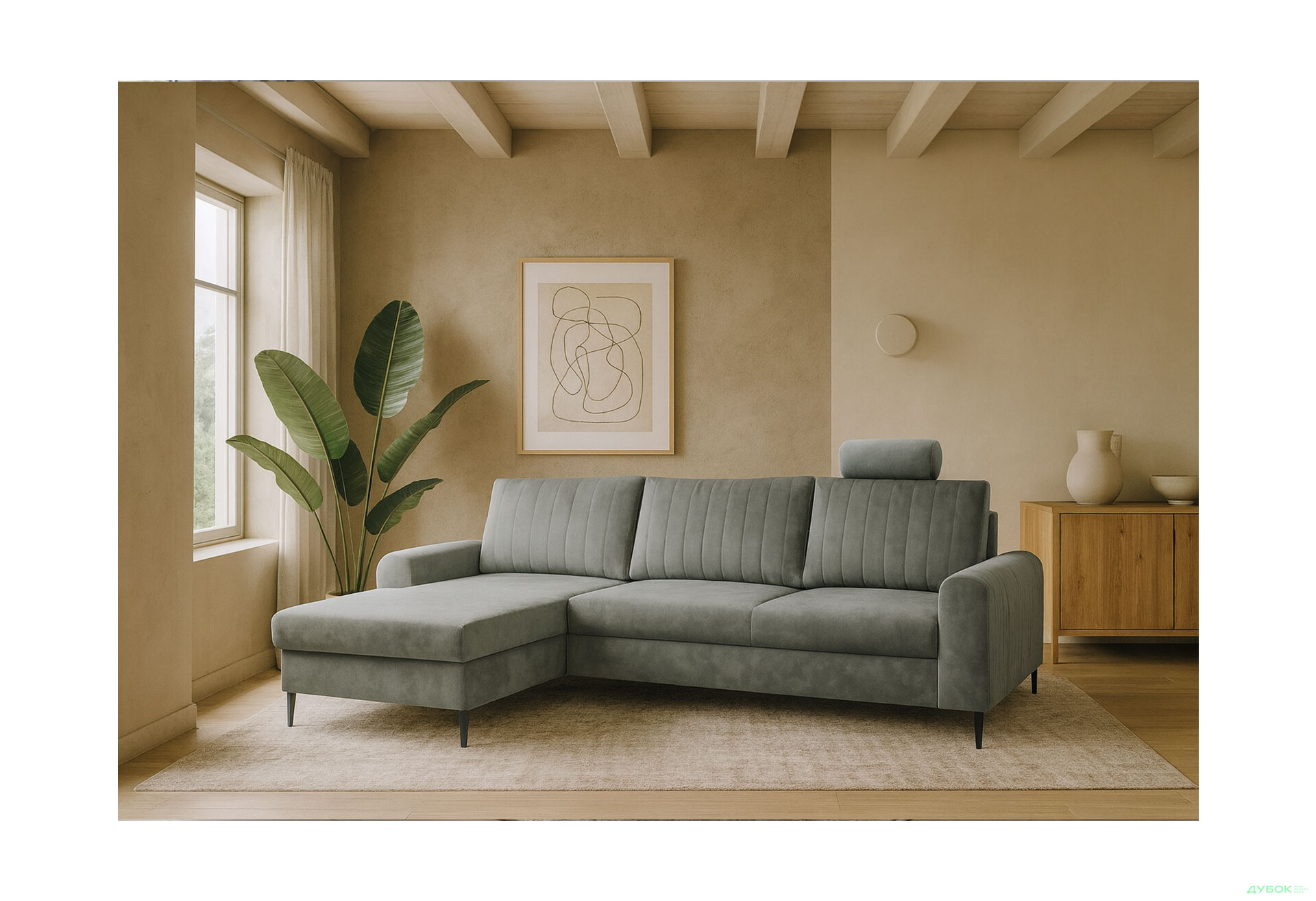 Зображення 9 - М'який куточок Perfect Home Монако / Monaco 252х168 см кут 7 Сірий (Velluto 16)