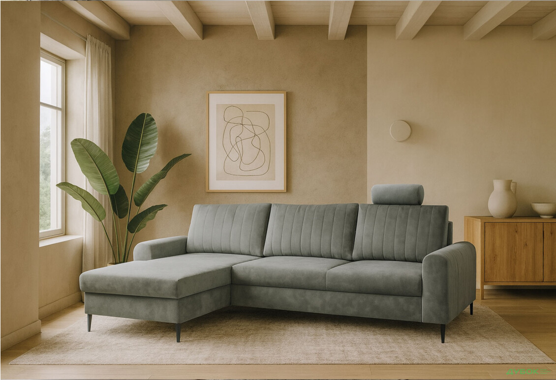 Зображення 9 - М'який куточок Perfect Home Монако / Monaco 252х168 см кут 7 Сірий (Velluto 16)