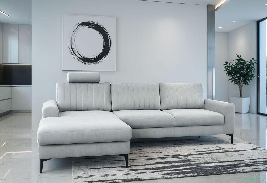 Зображення 2 - М'який куточок Perfect Home Монако / Monaco 252х168 см кут 7 Сірий (Velluto 16)