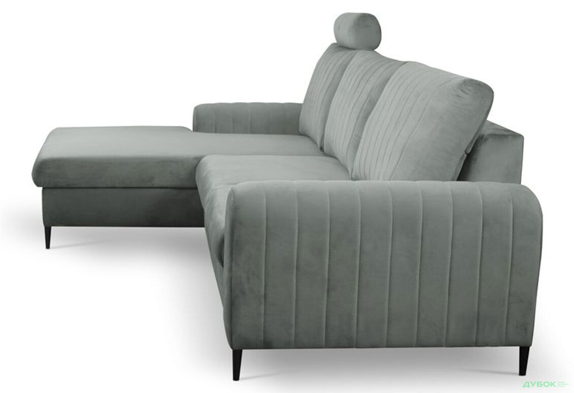 М'який куточок Perfect Home Монако / Monaco 252х168 см кут 7 Сірий (Velluto 16) - Зображення 4 Зображення 4 - М'який куточок Perfect Home Монако / Monaco 252х168 см кут 7 Сірий (Velluto 16)
