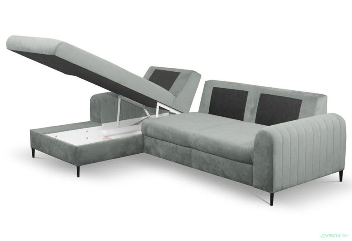 М'який куточок Perfect Home Монако / Monaco 252х168 см кут 7 Сірий (Velluto 16) - Зображення 5 Зображення 5 - М'який куточок Perfect Home Монако / Monaco 252х168 см кут 7 Сірий (Velluto 16)