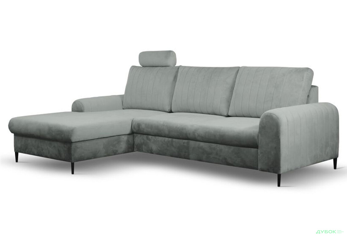 М'який куточок Perfect Home Монако / Monaco 252х168 см кут 7 Сірий (Velluto 16) - Зображення 2 Зображення 2 - М'який куточок Perfect Home Монако / Monaco 252х168 см кут 7 Сірий (Velluto 16)
