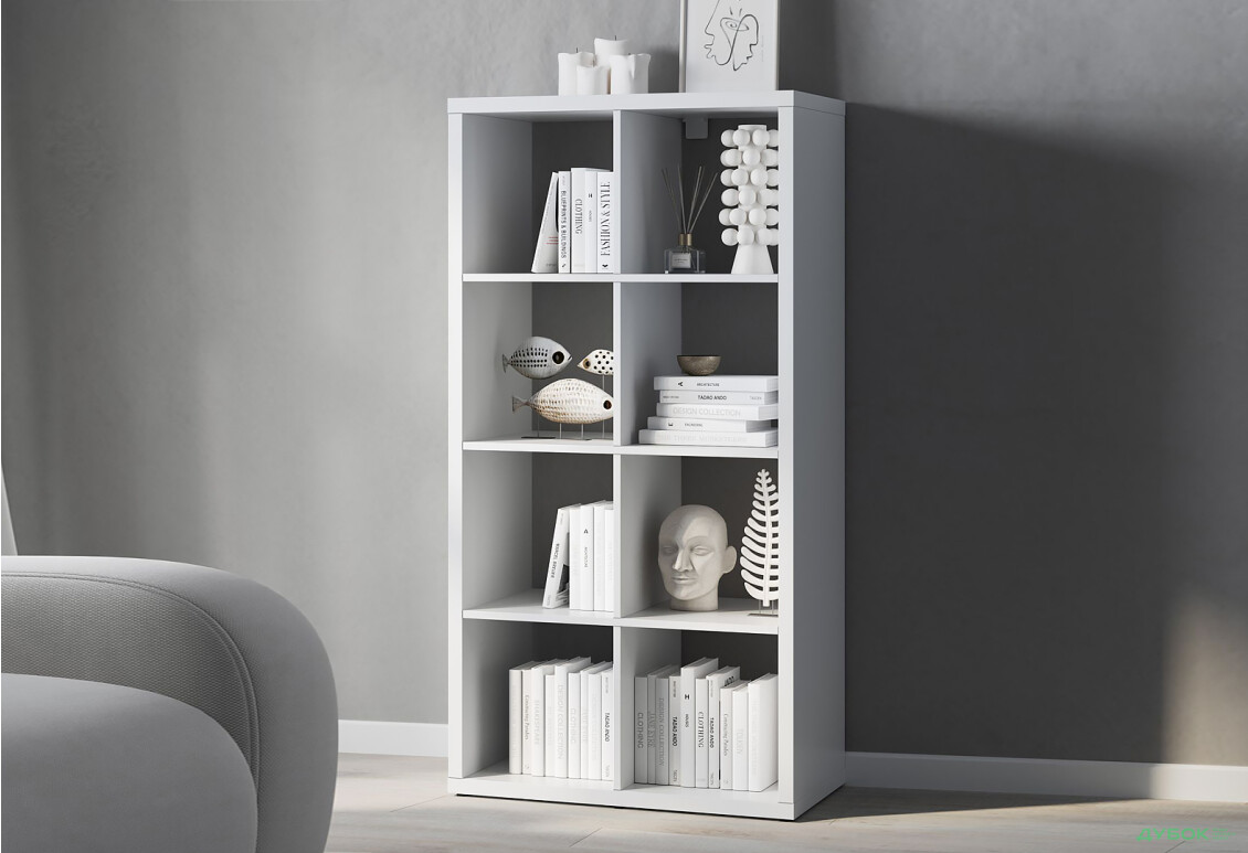 Зображення 2 - Стелаж на 8 комірки Kredens furniture Vira / Віра-0002 76 см білий