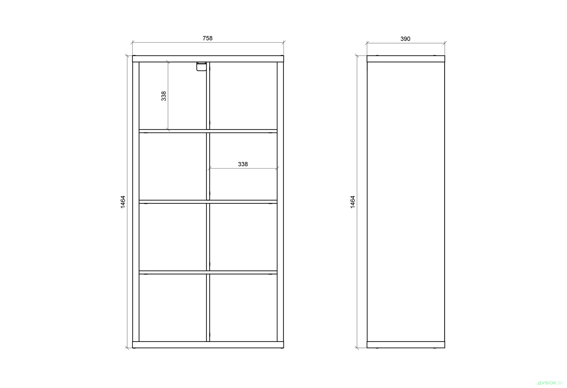 Зображення 4 - Стелаж на 8 комірки Kredens furniture Vira / Віра-0002 76 см білий