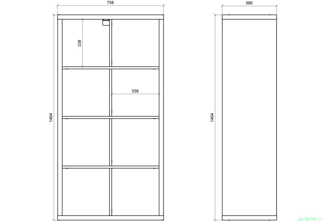 Зображення 4 - Стелаж на 8 комірки Kredens furniture Vira / Віра-0002 76 см білий