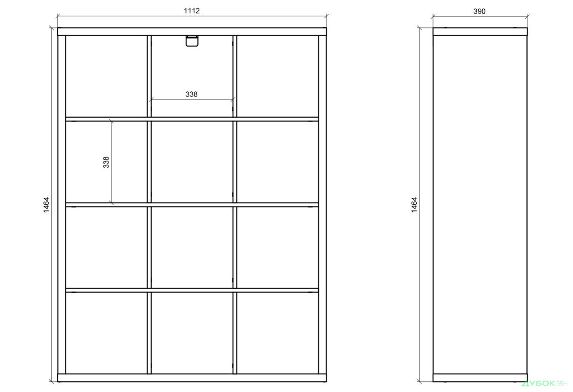 Изображение 4 - Стеллаж на 12 ячейки Kredens furniture Vira / Вира-0003 111 см белый