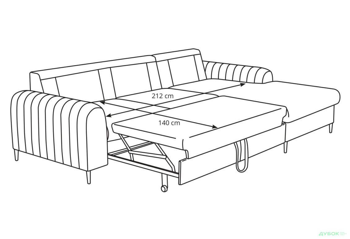 М'який куточок Perfect Home Монако / Monaco 252х168 см кут Г Бежевий (Velluto 3) - Зображення 8 Зображення 8 - М'який куточок Perfect Home Монако / Monaco 252х168 см кут Г Бежевий (Velluto 3)