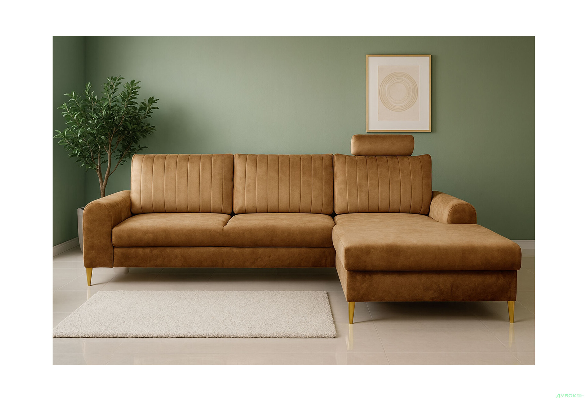 Изображение 2 - Мягкий уголок Perfect Home Монако / Monaco 252х168 см угол Г Коричневый (Velluto 30)