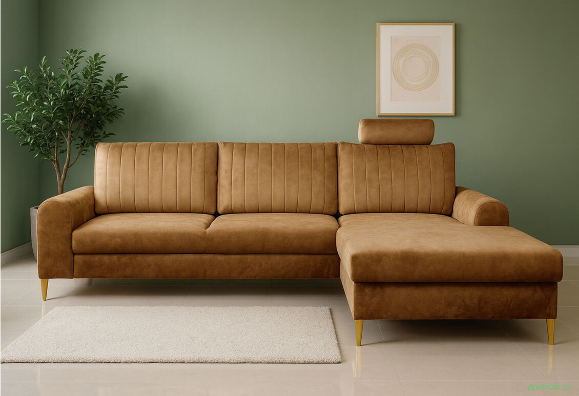 Изображение 2 - Мягкий уголок Perfect Home Монако / Monaco 252х168 см угол Г Коричневый (Velluto 30)