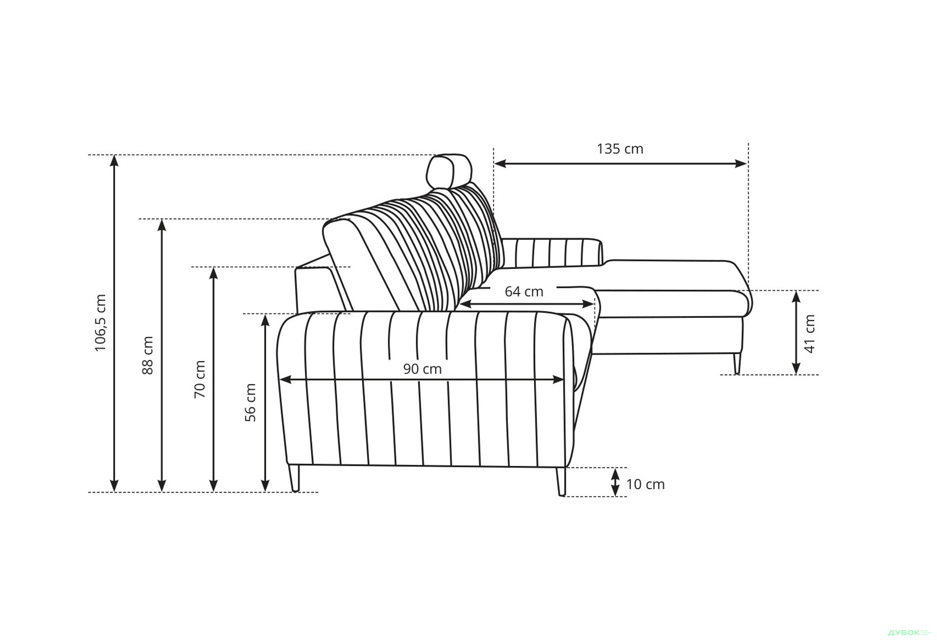 М'який куточок Perfect Home Монако / Monaco 252х168 см кут Г Коричневий (Velluto 30) - Зображення 7 Зображення 7 - М'який куточок Perfect Home Монако / Monaco 252х168 см кут Г Коричневий (Velluto 30)