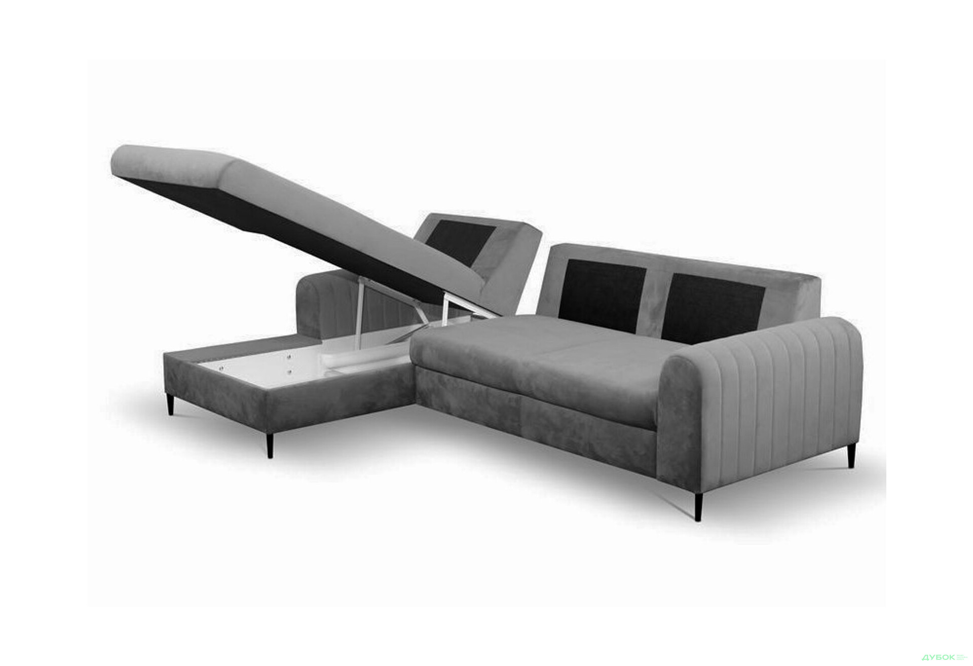 Изображение 5 - Мягкий уголок Perfect Home Монако / Monaco 252х168 см угол 7 Серый (Velluto 18)