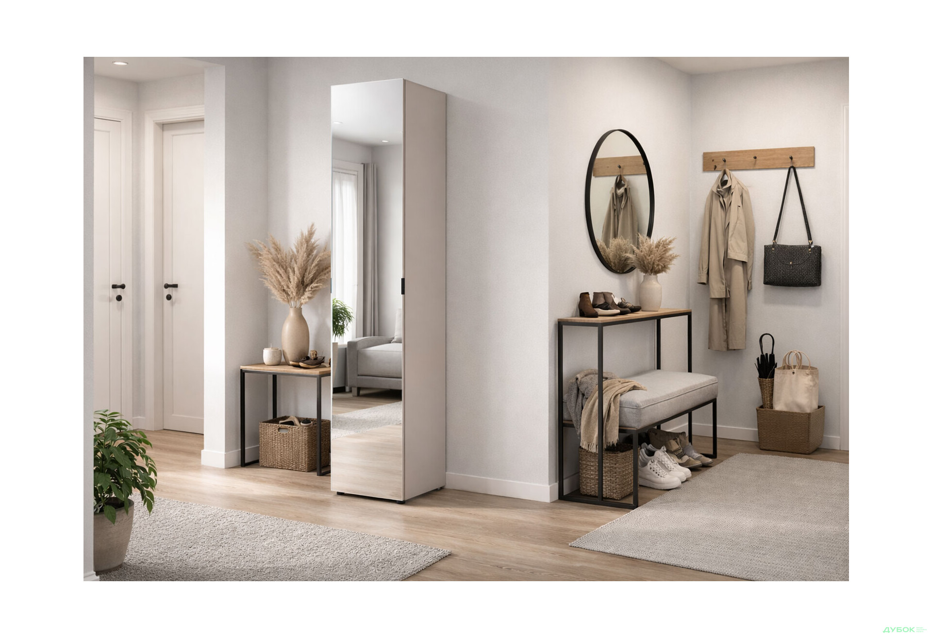 Изображение 2 - Шкаф-пенал Doros Гелар с зеркалом 39 см Кашемир