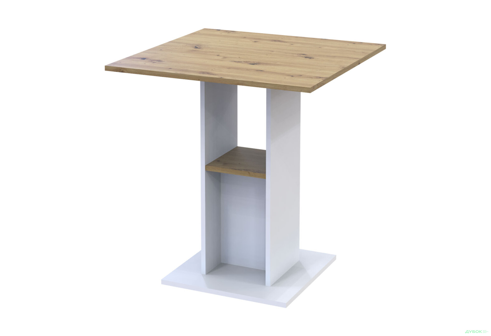 Фото 1 - Столовий стіл Doros Коуд 70 см білий / дуб артизан