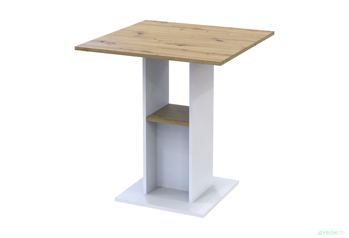 Столовий стіл Doros Коуд 70 см білий / дуб артизан