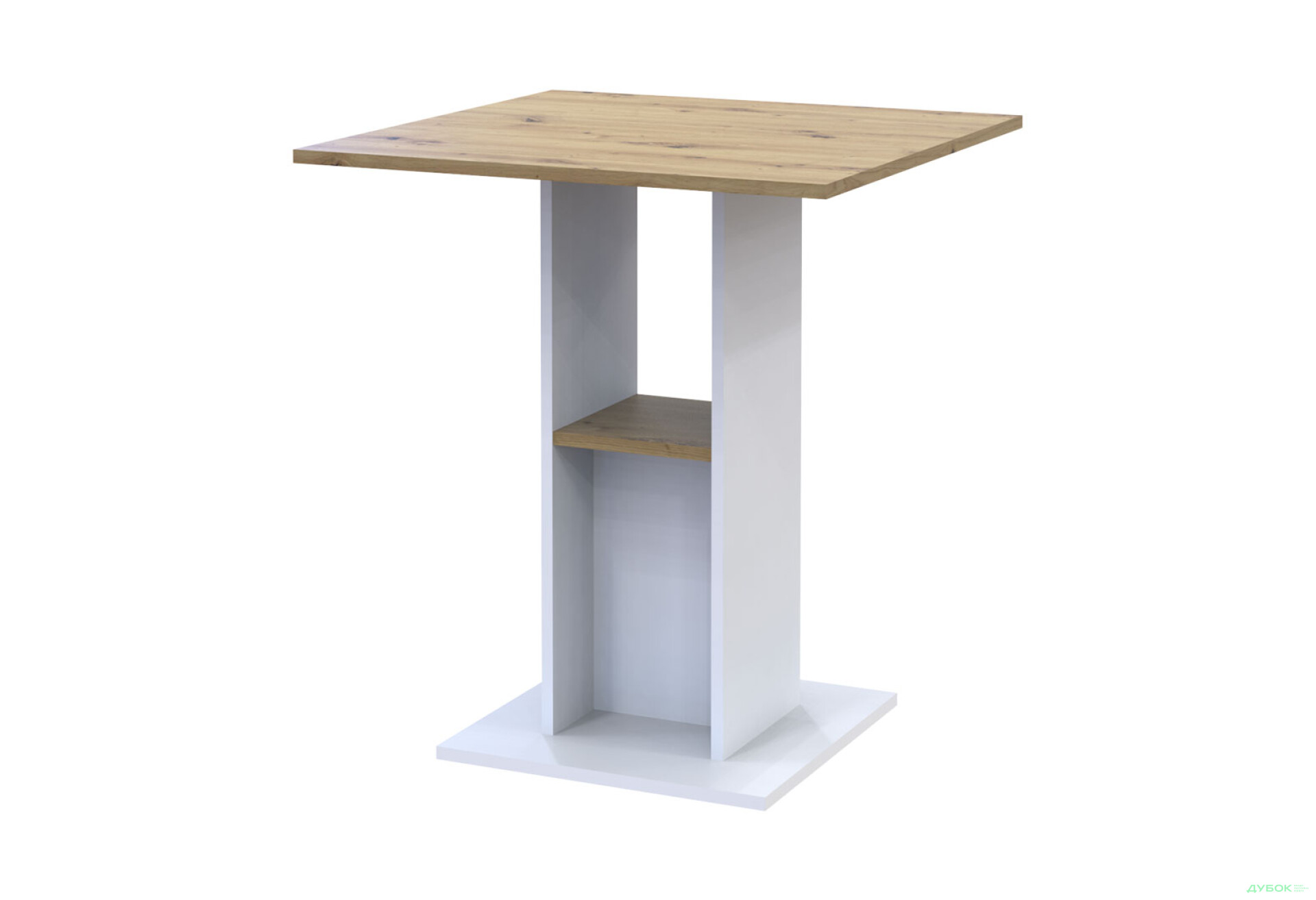 Фото 2 - Столовий стіл Doros Коуд 70 см білий / дуб артизан