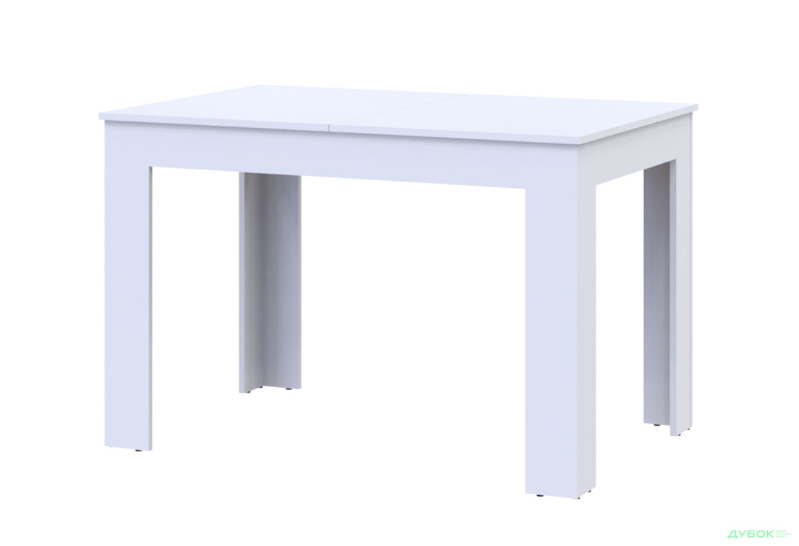 Столовий стіл Doros Флінт розкладний 120 см, білий