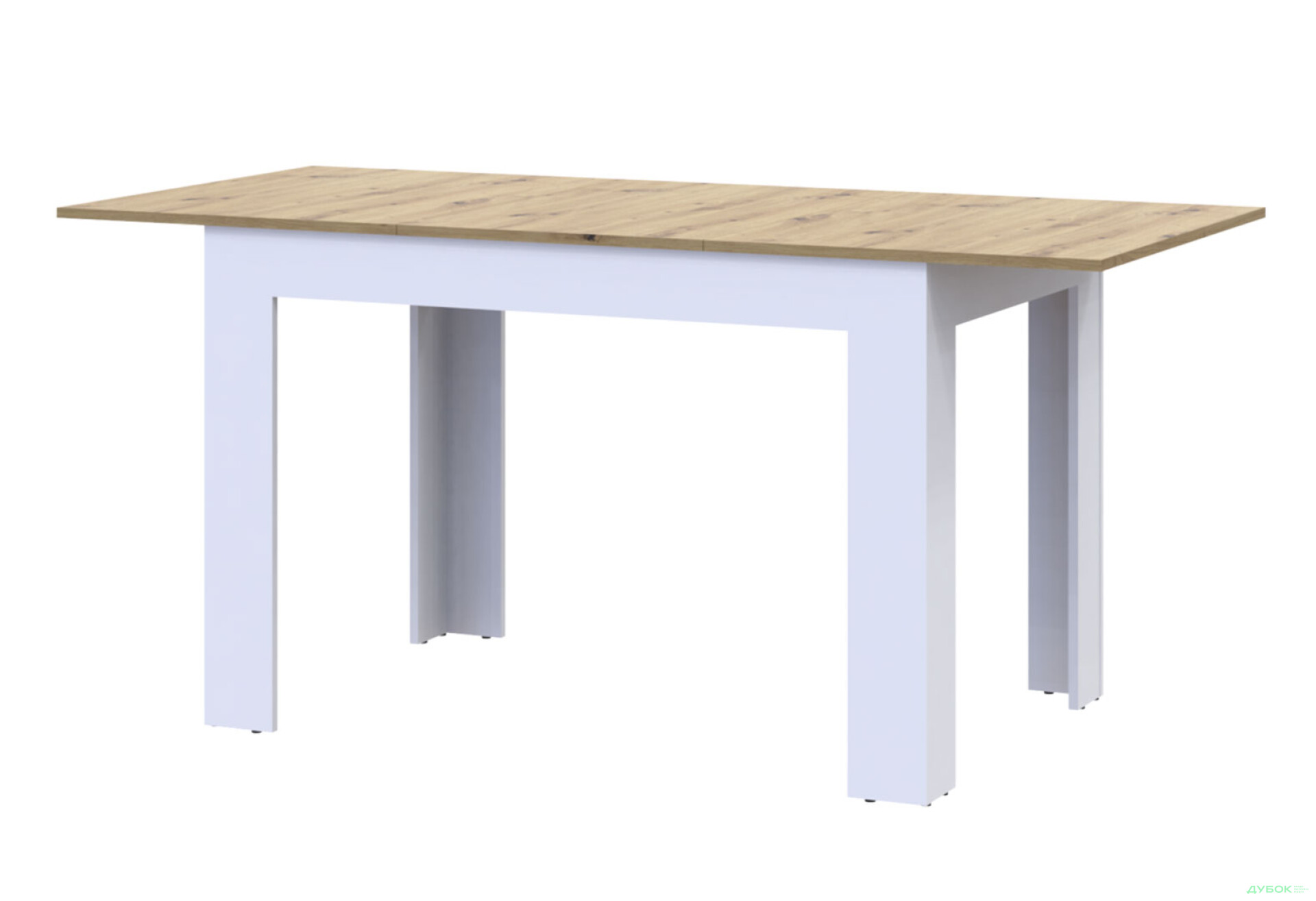 Фото 6 - Столовий стіл Doros Флінт розкладний 120 см, білий / дуб артизан