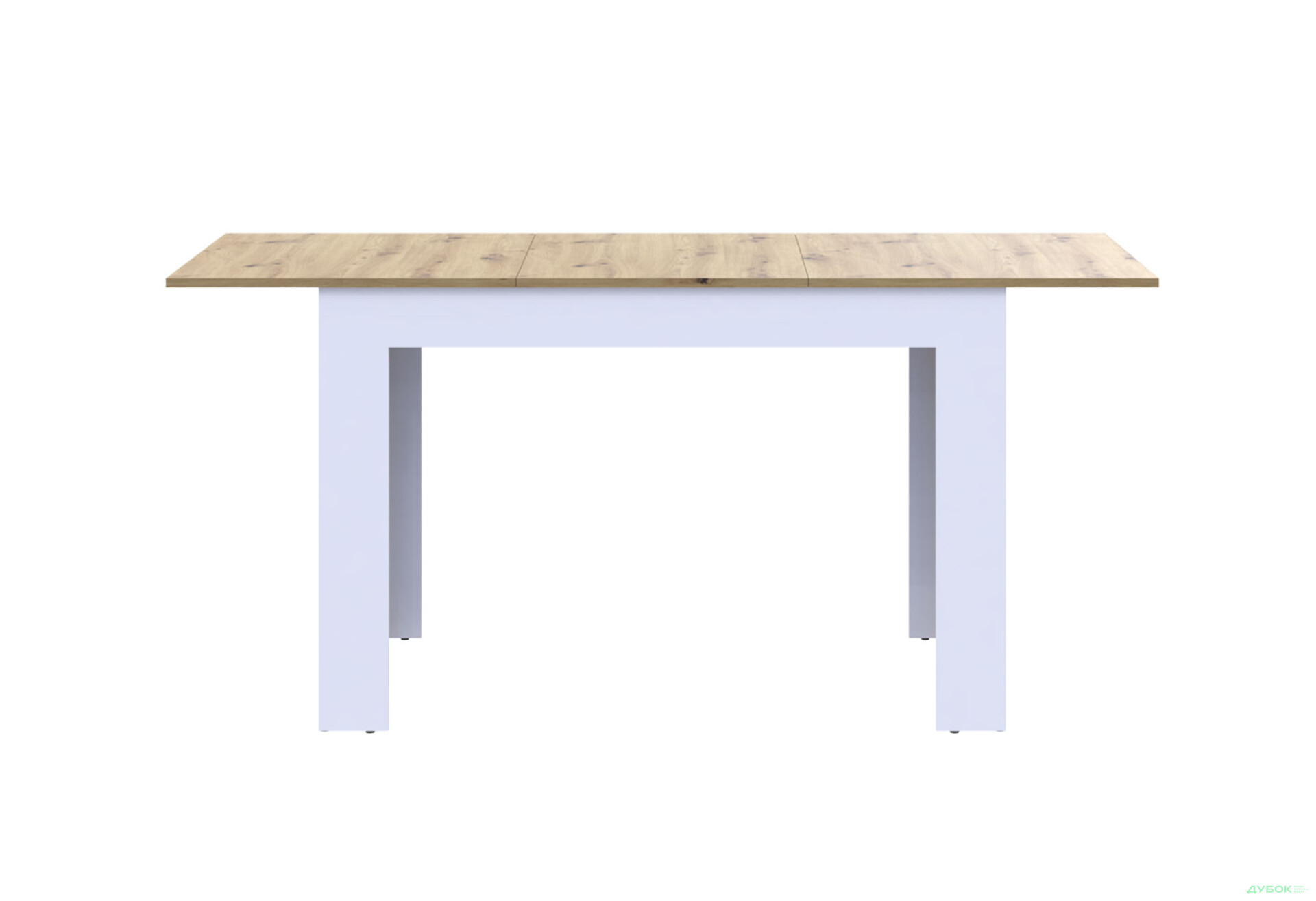 Столовий стіл Doros Флінт розкладний 120 см, білий / дуб артизан - Зображення 7 Зображення 7 - Столовий стіл Doros Флінт розкладний 120 см, білий / дуб артизан