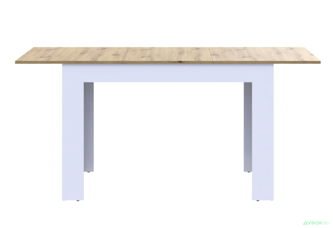 Столовий стіл Doros Флінт розкладний 120 см, білий / дуб артизан - Зображення 7 Зображення 7 - Столовий стіл Doros Флінт розкладний 120 см, білий / дуб артизан