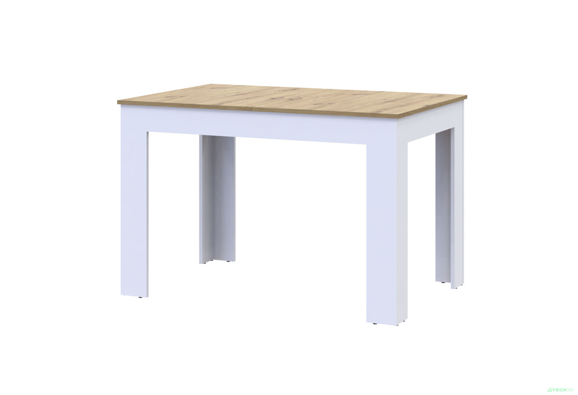 Столовий стіл Doros Флінт розкладний 120 см, білий / дуб артизан - Зображення 1 Зображення 1 - Столовий стіл Doros Флінт розкладний 120 см, білий / дуб артизан
