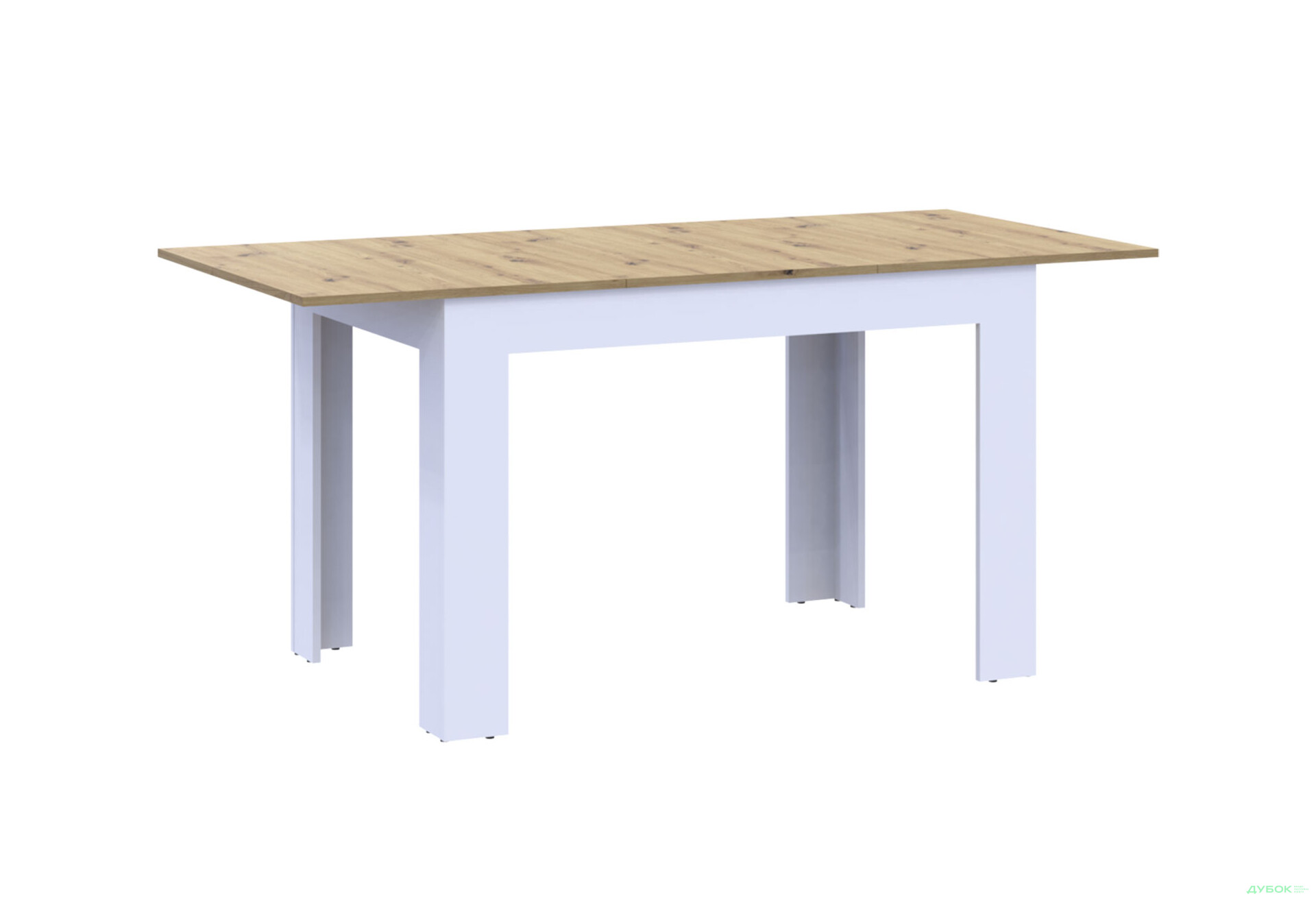 Столовий стіл Doros Флінт розкладний 120 см, білий / дуб артизан - Зображення 8 Зображення 8 - Столовий стіл Doros Флінт розкладний 120 см, білий / дуб артизан
