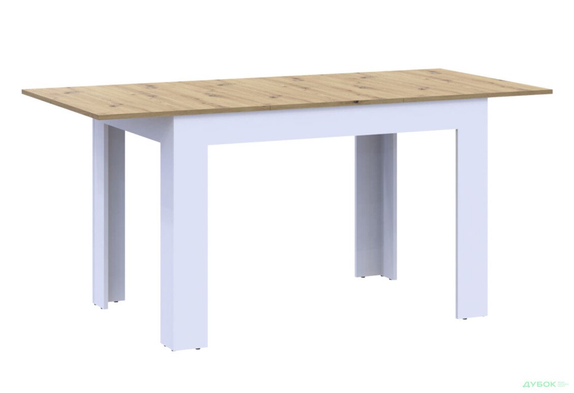 Фото 8 - Столовий стіл Doros Флінт розкладний 120 см, білий / дуб артизан