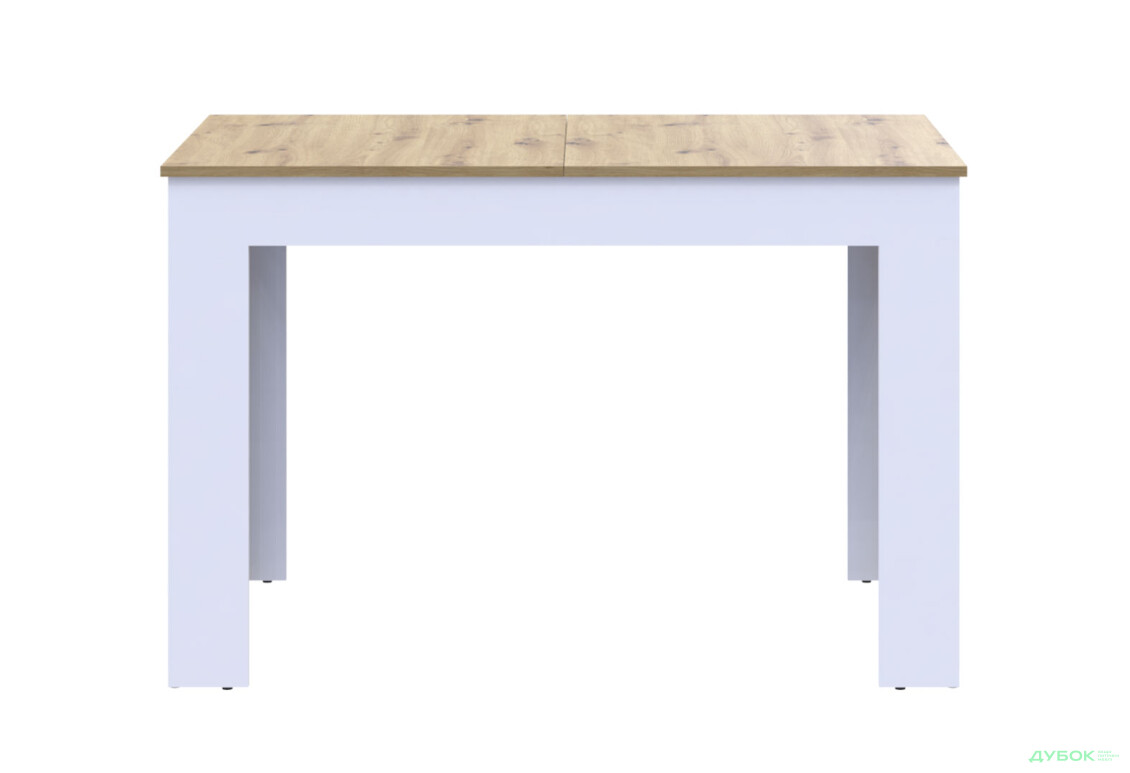 Фото 4 - Столовый стол Doros Флинт раскладной 120 см, белый / дуб артизан