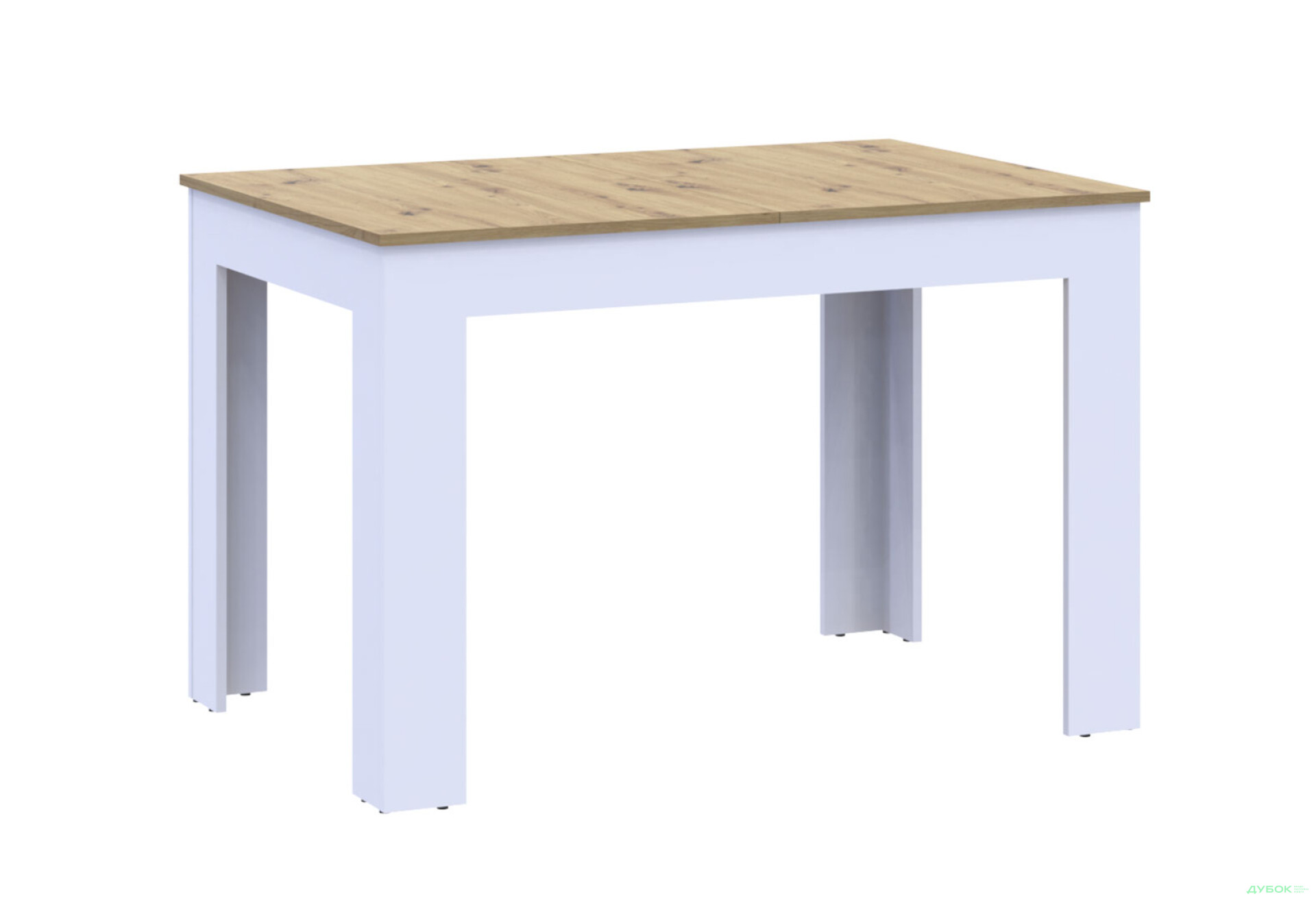 Фото 5 - Столовий стіл Doros Флінт розкладний 120 см, білий / дуб артизан