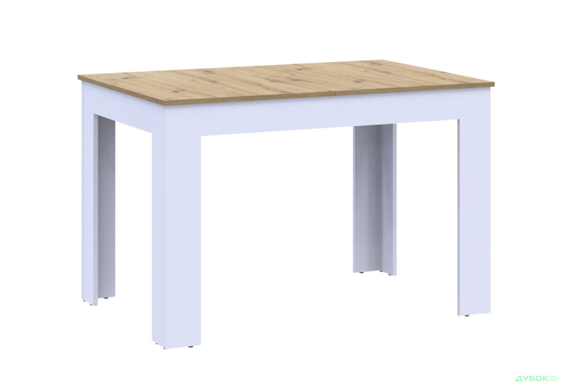 Фото 5 - Столовый стол Doros Флинт раскладной 120 см, белый / дуб артизан
