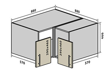 В82 Тумба кутова 88