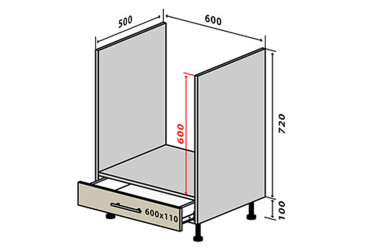 Н12 Тумба для духовки 1Ш New ГаМа / GaMa VIP-master