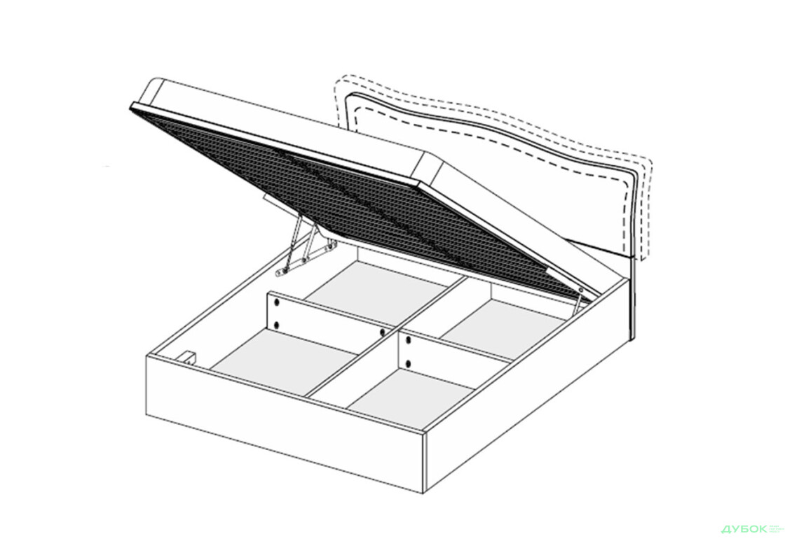Ліжко 180 підйомне (м’яка спинка) з каркасом Віола MiroMark - Зображення 4 Зображення 4 - Ліжко 180 підйомне (м’яка спинка) з каркасом Віола MiroMark