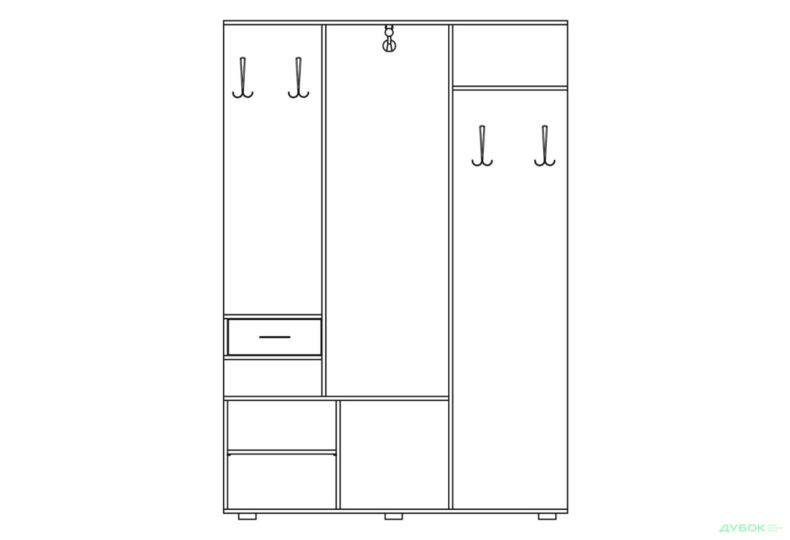 Зображення 2 - Передпокій Світ Меблів Грета 140 см артвуд світлий / попелястий